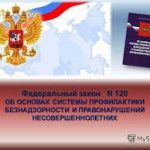 Федеральный закон от 24 июня 1999 г. N 120-ФЗ «Об основах системы профилактики безнадзорности и правонарушений несовершеннолетних