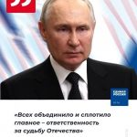 Владимир Путин поблагодарил всех граждан России за выдержку, сплоченность и патриотизм